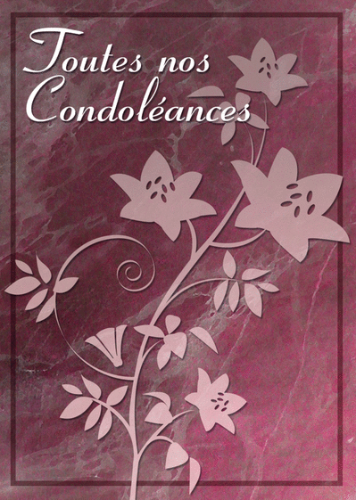 Carte Toutes Nos Condoleances Et Fleurs : Envoyer une 